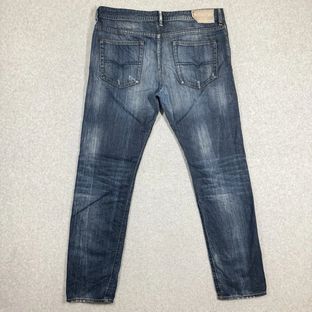 Diesel BUSTER Regular Slim Tapered Jeans Mens 34x32 Blue Medium Wash Denim 0831Q